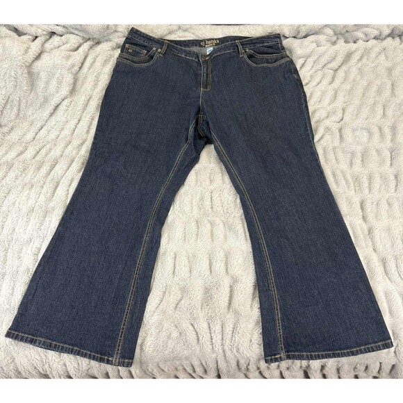 CJ Banks Jeans Womens 22W Plus Bootcut Flare Dark Wash Plus Size Stretch Denim - Picture 1 of 6